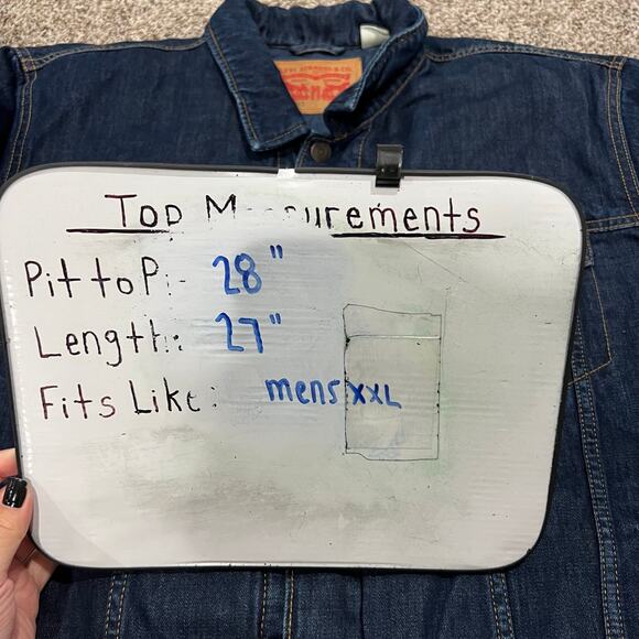 Men's Blue Denim Levi's Goose Down Feathers Jean Jacket XXL Style No. 21493 - Picture 8 of 8